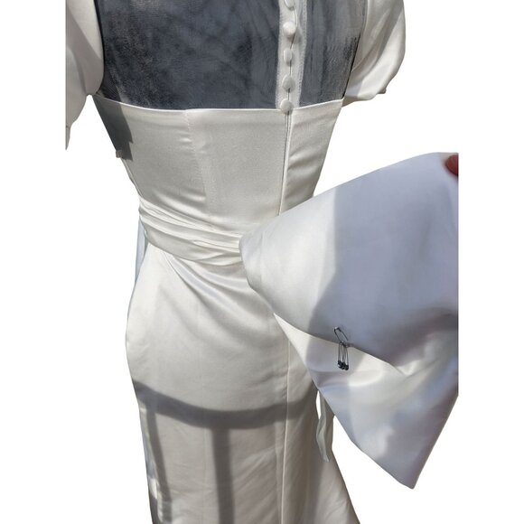 Grace Kelly Style Elegant Classy Wedding Evening Cocktail Couture Runway Dress - Picture 4 of 16